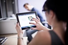 Woman using tablet